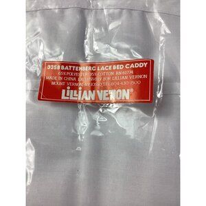 Lillian Vernon Battenburg Lace Bedside Caddy*White Elegant Organizer*Bedroom*NIP
